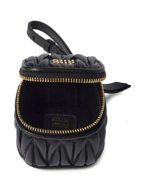 Miu Miu Trick matelassé cubic keyring - Black