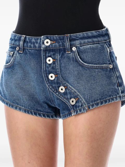 Jean Paul Gaultier button-detail mini shorts - Blue