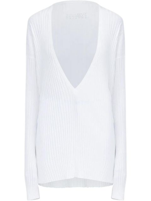 MM6 Maison Margiela ribbed-knit mini dress - White - zdjęcie produktu nr 1