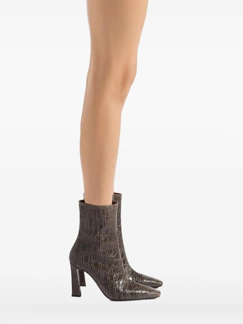 Giuseppe Zanotti 90mm Janiee crocodile-effect ankle boots - Grey
