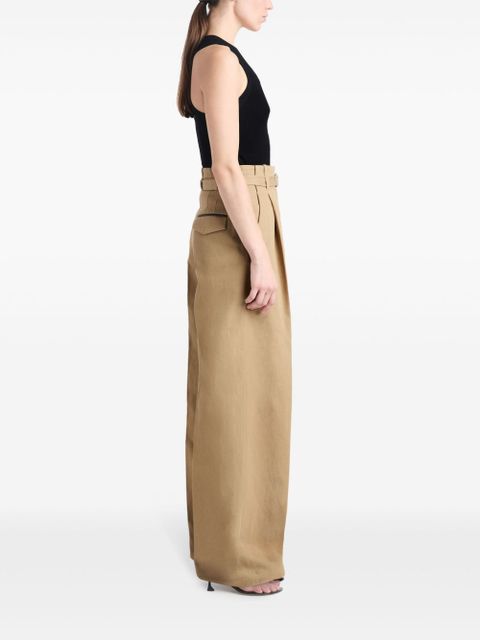 Proenza Schouler Dana wide-leg cotton-linen trousers - Neutrals - zdjęcie produktu nr 2