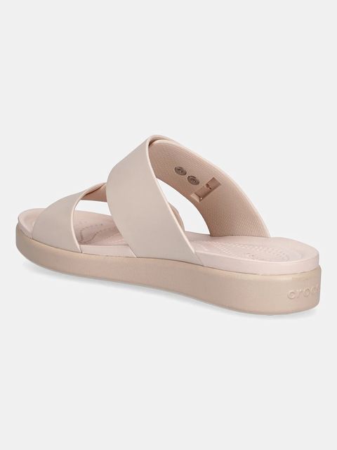 Crocs klapki Brooklyn Buckle Low damskie kolor różowy na platformie 211215 - zdjęcie produktu nr 2