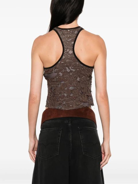 Diesel distressed halterneck top - Brown