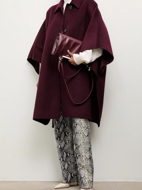 Answear.LAB płaszcz wełniany kolor bordowy - zdjęcie produktu nr 1