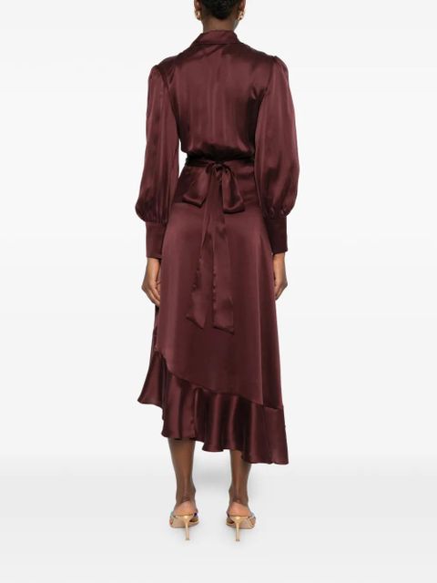 ZIMMERMANN ruffled-wrap midi dress - Red