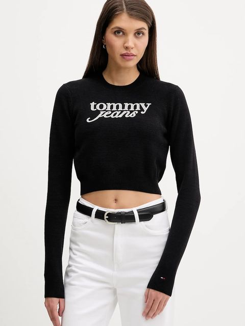 Tommy Jeans sweter damski kolor czarny lekki DW0DW22028 - zdjęcie produktu nr 1
