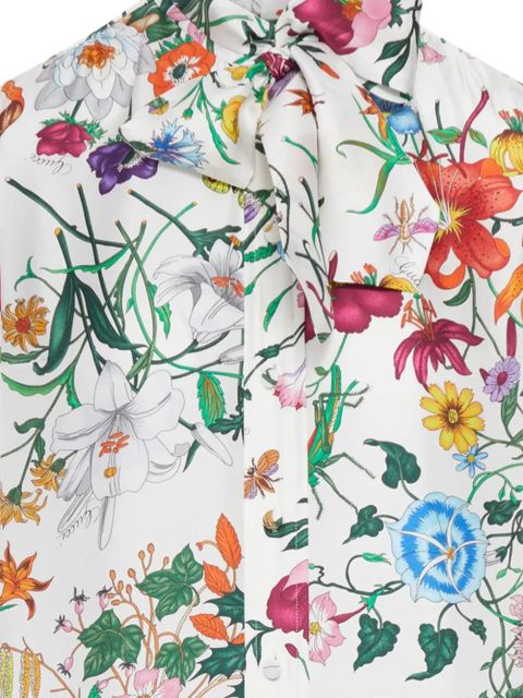 Gucci floral-print bow shirt - White - zdjęcie produktu nr 2