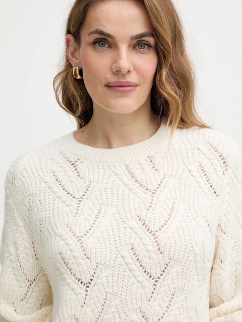 Morgan sweter damski kolor beżowy MAMA