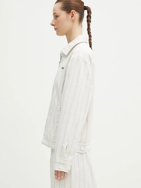 adidas Originals kurtka Pinstripe H Jacket kolor beżowy przejściowa JJ3476 - zdjęcie produktu nr 2