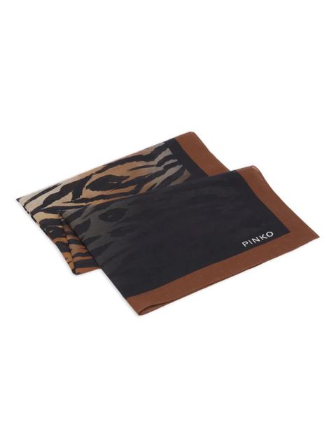 PINKO animal-print scarf - Black