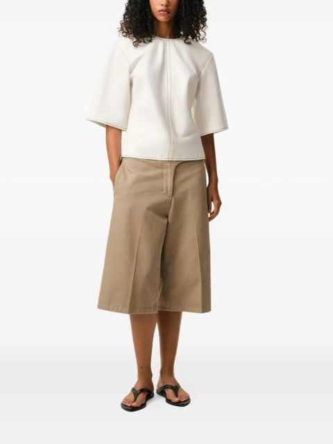 AMI Paris short-sleeve topstitches top - Neutrals - zdjęcie produktu nr 2