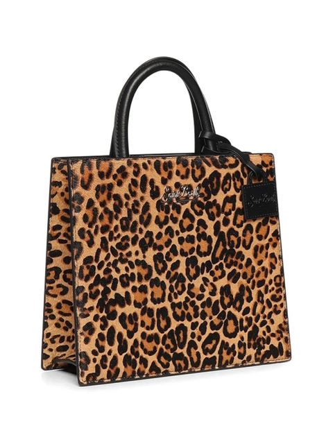 MC2 Saint Barth medium leopard-print leather tote bag - Neutrals
