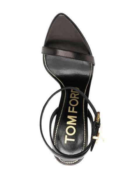 TOM FORD Padlock 105mm leather sandals - Black