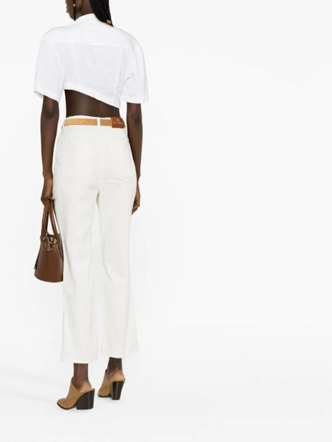ETRO high-waist cropped jeans - White