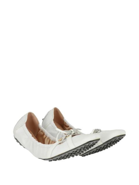Tod's bow-detail leather ballet flats - White - zdjęcie produktu nr 2