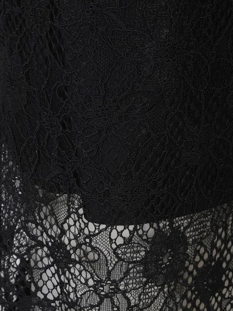 PINKO V-neck lace midi dress - Black