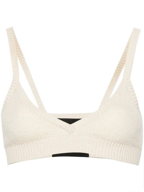 Alanui ribbed triangle bralette - Neutrals - zdjęcie produktu nr 1