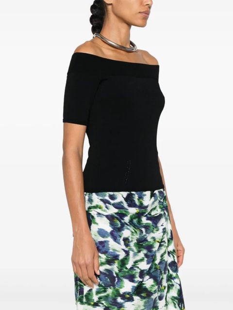 Alexander McQueen off-shoulder knitted top - Black