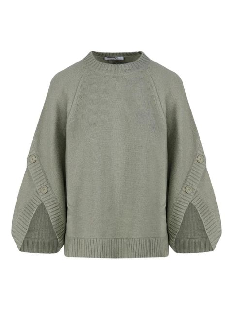 Max Mara button-cuff balloon-sleeve sweater - Green - zdjęcie produktu nr 1