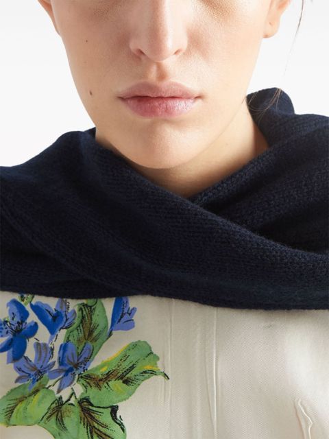 Prada floral-print twill dress - Neutrals