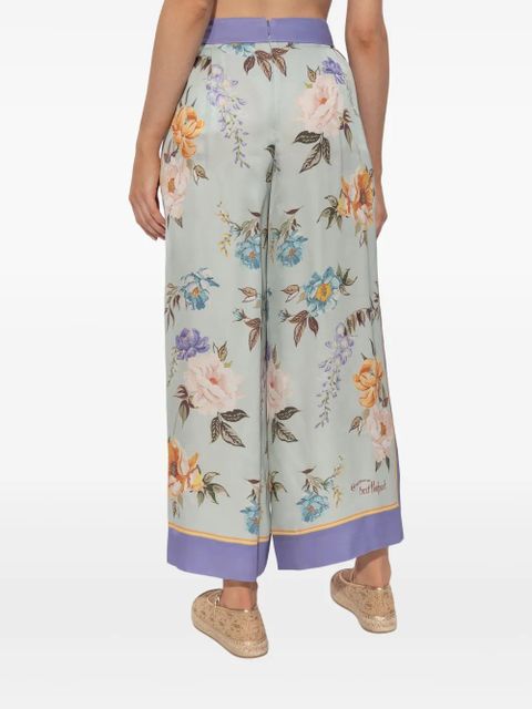 Self-Portrait floral-print trousers - Blue