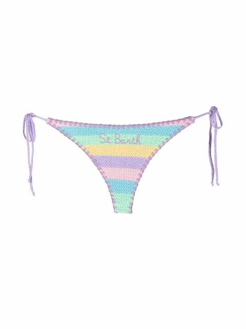 MC2 Saint Barth Marielle striped crochet bikini briefs - Blue - zdjęcie produktu nr 2