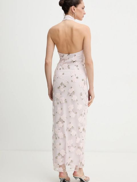 Rotate sukienka kolor różowy maxi prosta 1136743077