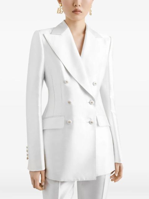 Dolce & Gabbana stretch-silk blazer - White