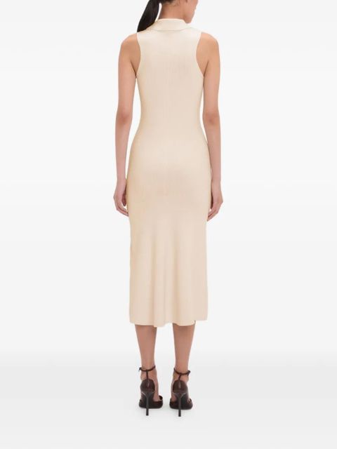 Victoria Beckham Mira zip-up midi dress - Neutrals