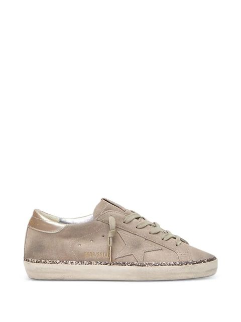Golden Goose Super-Star glitter-star leather sneakers - Neutrals - zdjęcie produktu nr 1