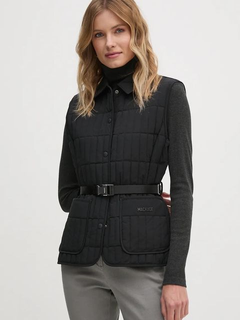 MACKAGE bezrękawnik puchowy damski kolor czarny przejściowy HELIA - zdjęcie produktu nr 1