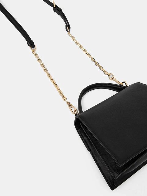 Karl Lagerfeld torebka skórzana K/SIGNATURE kolor czarny A1W30036