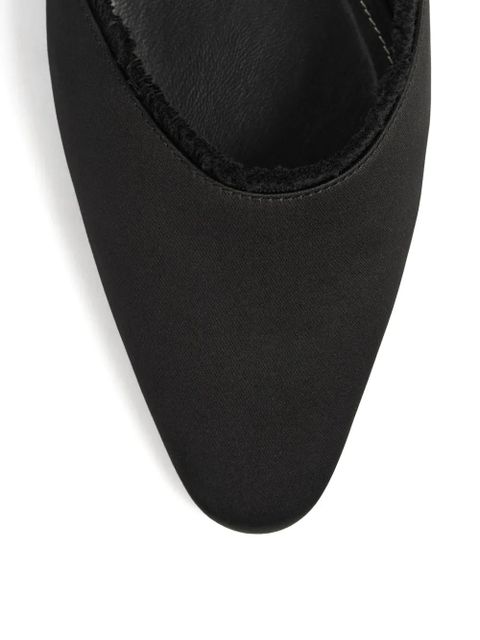 TOTEME frayed satin lounge slippers - Black