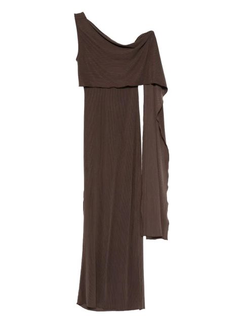 Aya Muse one-shoulder fine-ribbed maxi dress - Brown - zdjęcie produktu nr 1