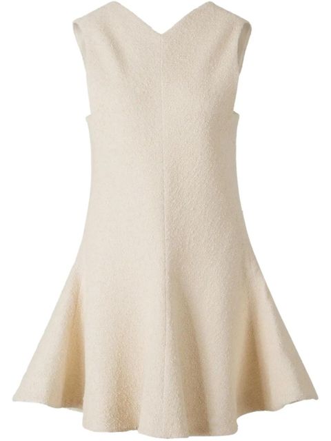 KHAITE V-back flared skater dress - Neutrals