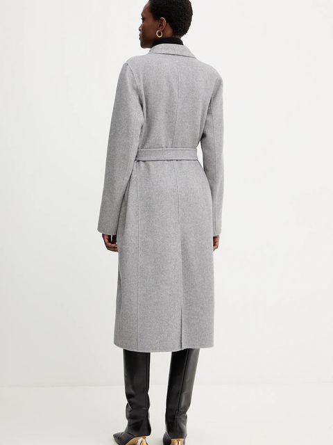 BOSS płaszcz wełniany damski kolor szary przejściowy niezapinany 50541513 - zdjęcie produktu nr 2