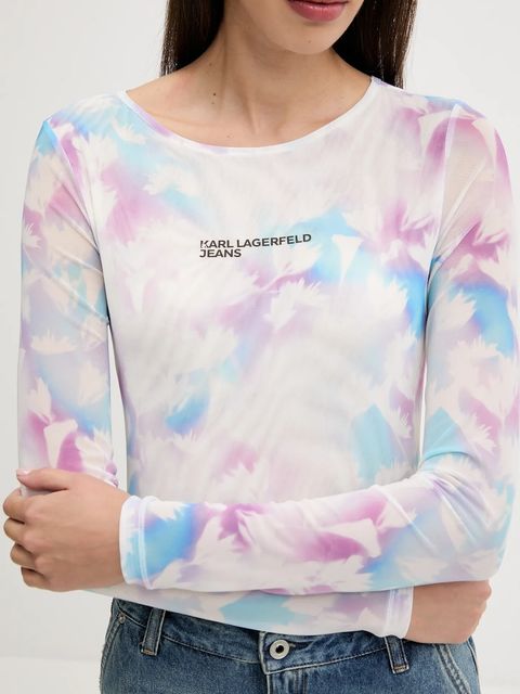 Karl Lagerfeld Jeans longsleeve kolor biały A3W17049