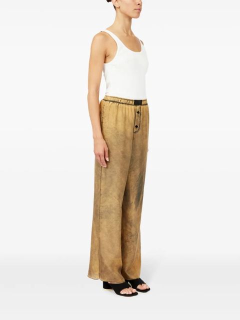 MM6 Maison Margiela distressed-finish flared trousers - Yellow