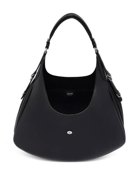 GANNI hardware-detail shoulder bag - Black