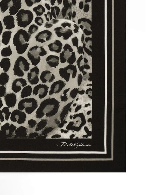 Dolce & Gabbana leopard-print scarf - Black - zdjęcie produktu nr 2