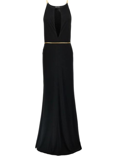 TOM FORD herringbone-chain gown - Black - zdjęcie produktu nr 1
