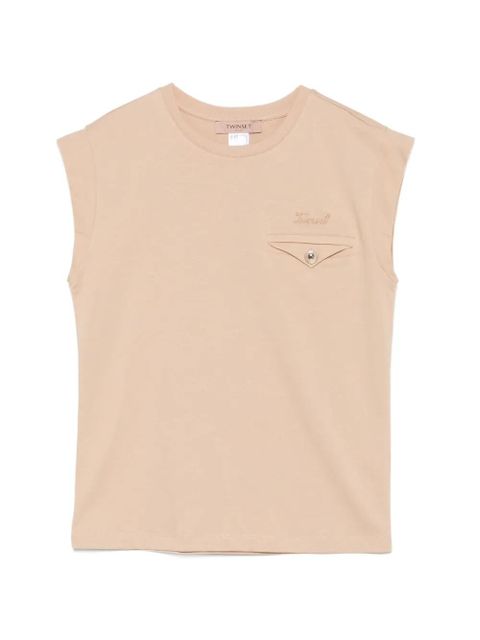 TWINSET chest-pocket sleeveless T-shirt - Neutrals - zdjęcie produktu nr 1