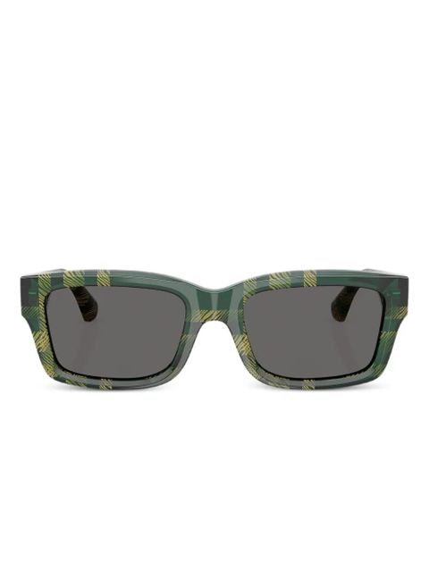 Burberry Eyewear BE 4443 check-pattern square sunglasses - Green - zdjęcie produktu nr 1