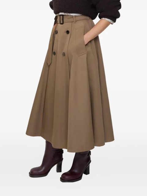 Burberry A-line midi skirt - Brown