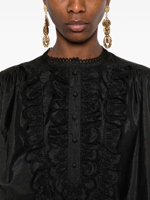 Chloé ruffled bib blouse - Black
