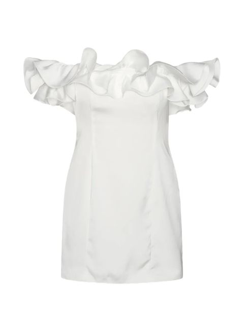 ROTATE BIRGER CHRISTENSEN ruffle satin mini dress - White - zdjęcie produktu nr 1