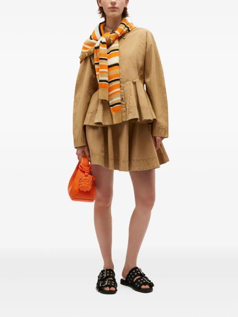 GANNI peplum cotton shirt - Neutrals - zdjęcie produktu nr 2