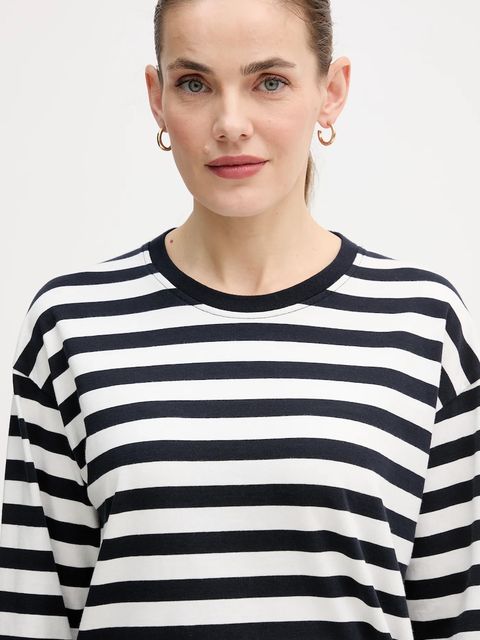 Barbour longsleeve bawełniany kolor granatowy LML0872