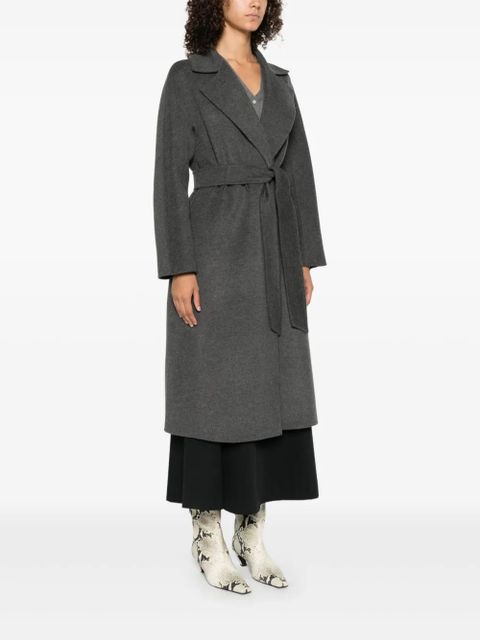 Max Mara notched-collar belted coat - Grey - zdjęcie produktu nr 2