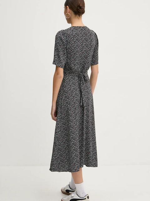 Tommy Jeans sukienka kolor czarny midi rozkloszowana DW0DW20450